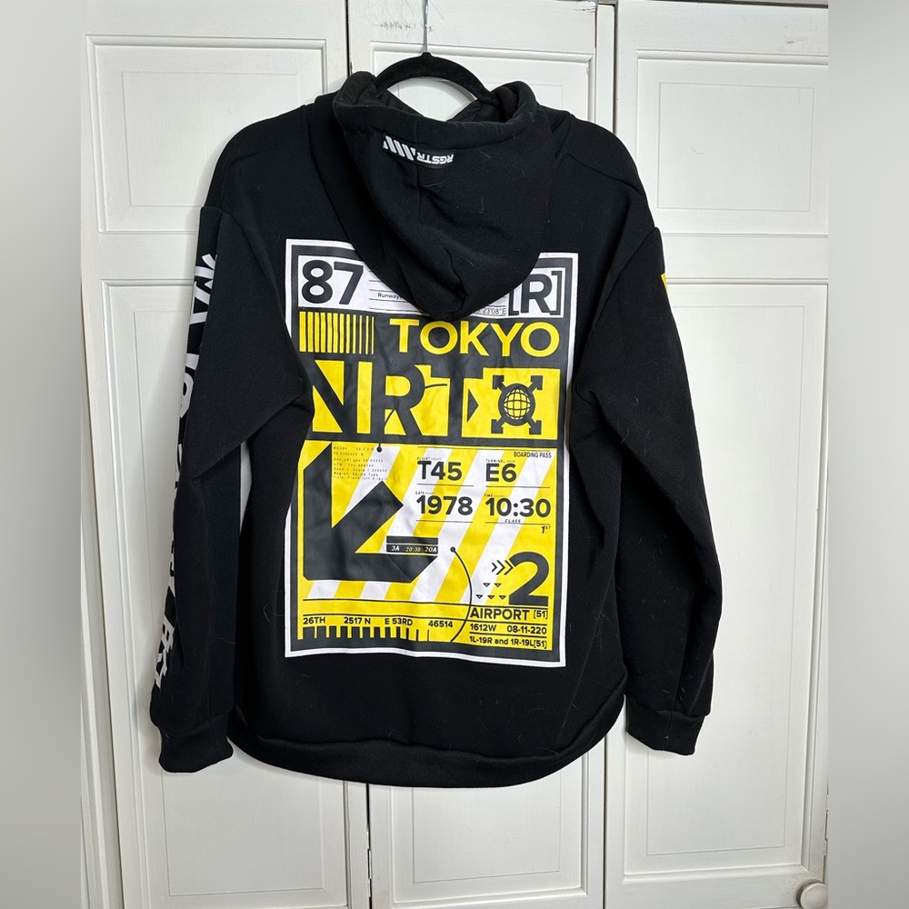 RGSTR black and yellow hoodie size large